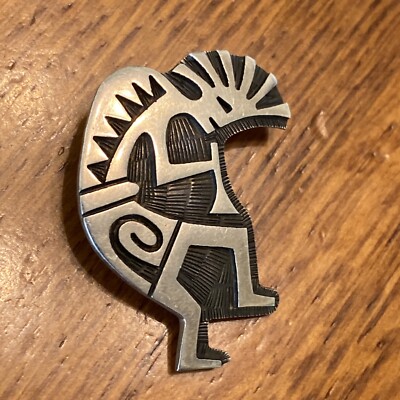Harold Lomayaktewa Hopi Figural Pendant Brooch Sterling Harold Lomayaktewa Hopi Figural Pendant Brooch Sterling