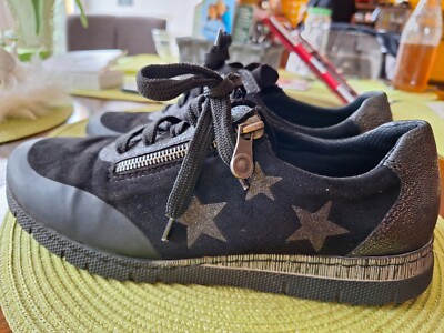 Rieker Sneaker Silber-Glitzer  Da Gr. 42 schwarz eleg. neuwertig 