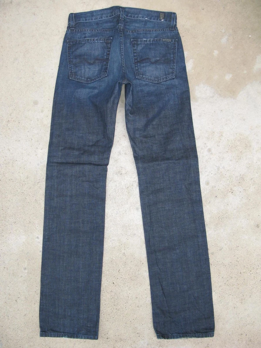 7 all Slimmy Jeans Men Sz 28 X 33 Blue Distressed Cotton | eBay