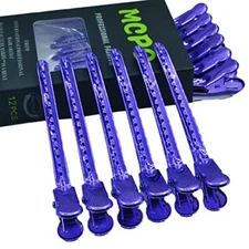 12 Pcs Metal Duckbill Hair Clips for Hair Sectioning Alligator Hair purple