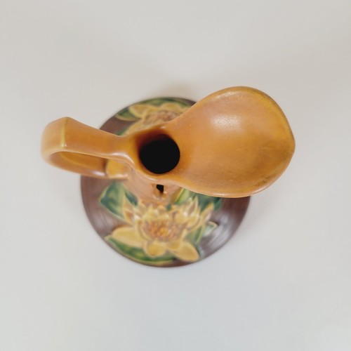 Roseville Pottery | Water Lily | Walnut Brown | Ewer | Pitcher | 10-6" | 1940's - Picture 5 of 12
