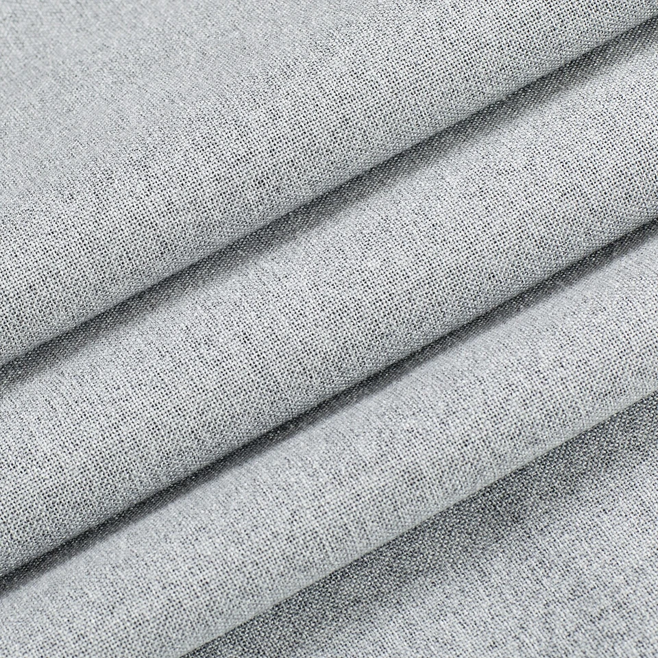 Juego de dos (2) cortinas opacas 100 % extra anchas 110 pulgadas - toda la longitud - gris Foto 3 de 4