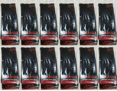 #ad 12 PAIRS Men#x27;s BLACK Snap On Crew Socks X LARGE *FREE SHIPPING* MADE IN USA *NEW $99.95
