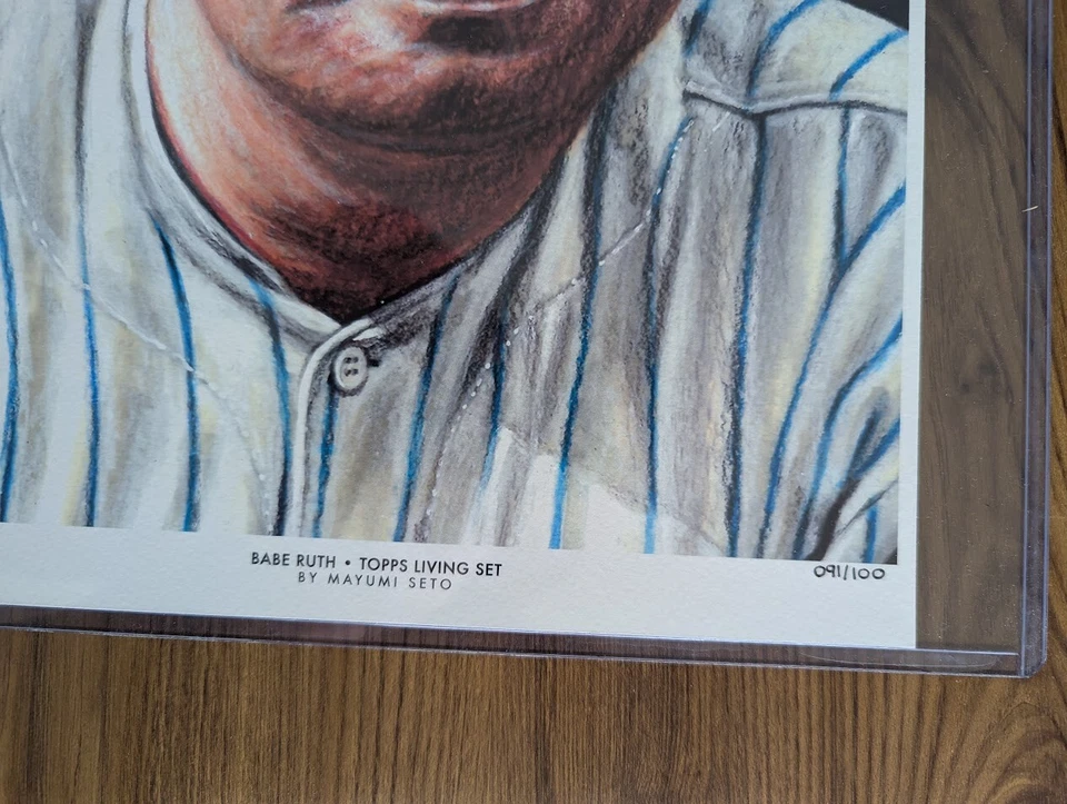 2019 Topps Living Set Baseball 10x14 Fine Art Print Babe Ruth 091/100 Yankees - Image 2 of 3