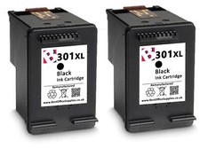 2 Cartucce per Stampante Rigenerate 301 XL Nero per HP Deskjet 1010 Non-Oem