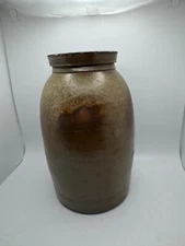 Vintage Patterned Salt Glaze Wax Seal Canning Crock Jar