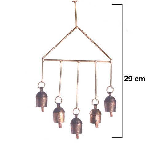 Handcrafted Chimney 5 Bell Wind Chimes Ethnic Decor Positive Energy and Serenity - Picture 5 of 5