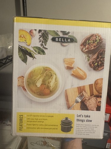 ๐ฅ Bella Electric Slow Cooker 1.5 Qt, Black WJ-1500 BRAND NEW from WOOT ๐ฅ - Picture 2 of 4