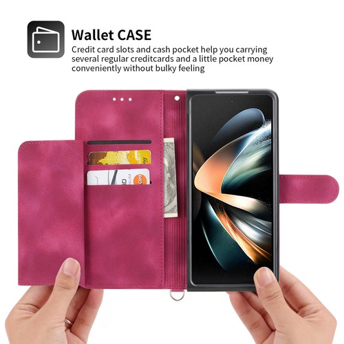For Samsung Galaxy Z Fold6/5/4/3 Card Wallet Flip Holder Crossbody Phone Case - Picture 69 of 72