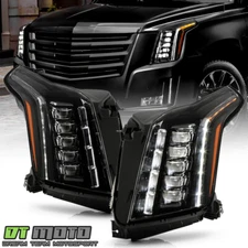 <Black> For 2015-2020 Cadillac Escalade Full LED w/DRL Penta-Projector Headlight