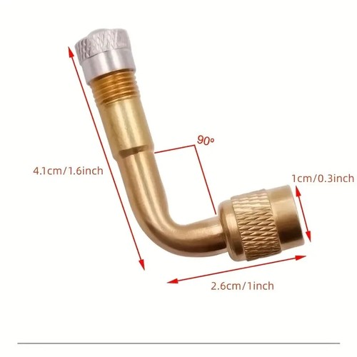 1PZ ESTENSIONE ADATTATORE VALVOLA PNEUMATICO 90/135 GRADI IN OTTONE RIPARAZIONE - Foto 3 di 10