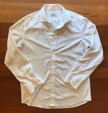 Pearce Bespoke Mens 16.5 White Custom Made Dress Shirt Spread Collar