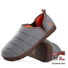 Men's Outdoor Slippers Two Tone Cozy Memory Foam Slip On Indoor 8 Light Grey
