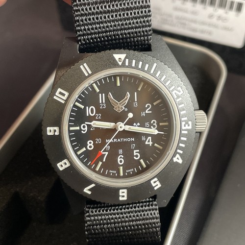 USAF Navigator Aviation Marathon Watch Black H3 Air Force Logo NEW Discontinued!