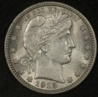 1915 PCGS AU58 BARBER QUARTER 25C LUSTROUS