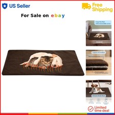 Self Warming Cat Mat Polyester Sherpa Indoor Pet Bed Thermal Dog Crate Pad