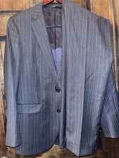 Brooks Brothers MILANO Wool Suit Pinstripe Coat Pants Set 40R Men 34x30 Gray Blu