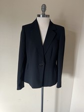 Kasper Size 6 Blazer Jacket Black Solid Suit Separate Women