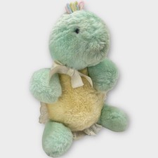 Vintage Eden Pastel Plush Musical Turtle Plush Turn Key Moving Head Farmer Dell