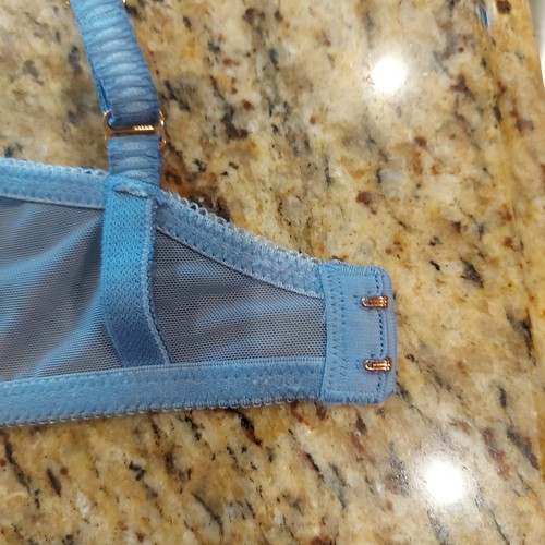 SOMA Breathtaking Unlined Plunge Bra Size 36DD Blue Underwire Semi-Sheer Sexy - Picture 11 of 19