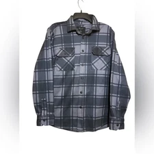 BYLT Plaid Costal Overshirt in Plaid Charcoal Shirt Jacket Shaket Sz M