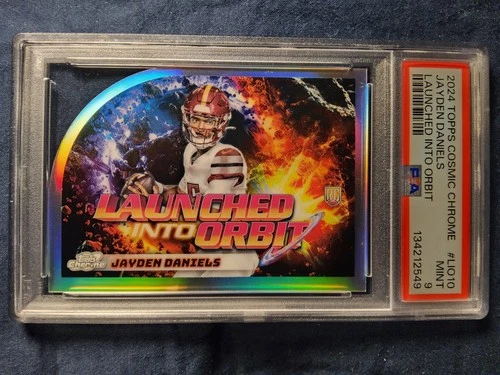2024 TOPPS COSMIC CHROME LAUNCHED INTO ORBIT JAYDEN DANIELS ROOKIE CARD PSA 9