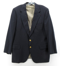 VINTAGE Ralph Lauren Polo Sport Coat Men 44 Blue University Club Blazer Wool