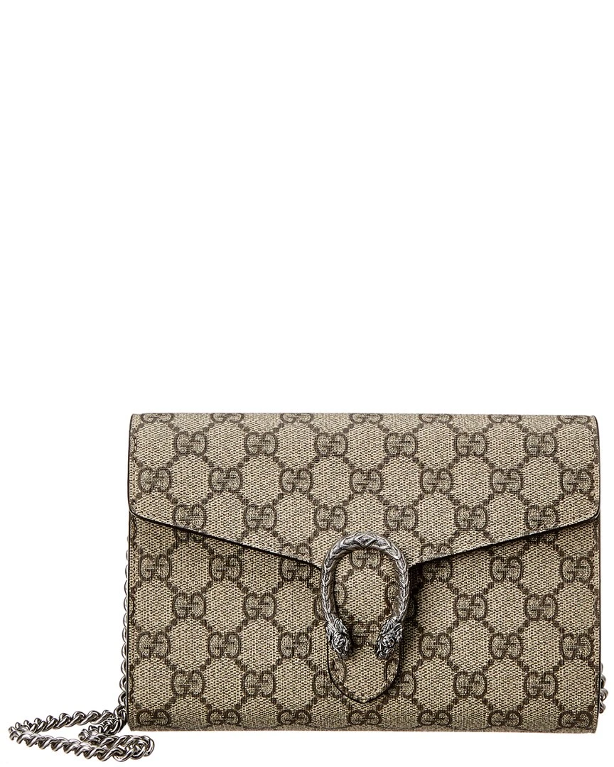 Portefeuille Gucci Dionysus Gg Supreme en toile sur chaîne femme Ns