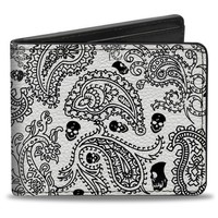 Bi-Fold Wallet Bandana/Skulls White/Black (Us Import)