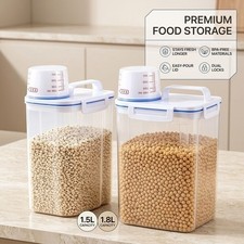 Airtight Grain Storage Container Rice Dispenser Kitchen Food Storage Box w/Cup