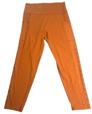 Aerie Chill Play Move Women's Rust Color Dot Pattern Leggings Size XL Short