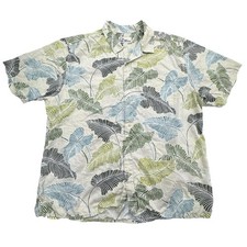 Reyn Spooner Shirt Mens 2XL White Floral Short Sleeve Button Up Aloha Hawaii