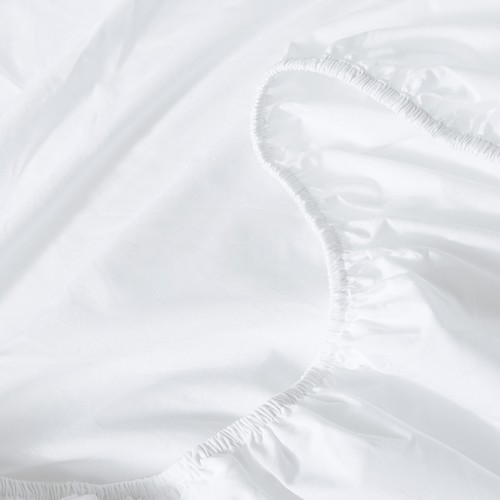 Luxury Cotton Percale 4-Piece Sheet Set, Full, White - Picture 3 of 9