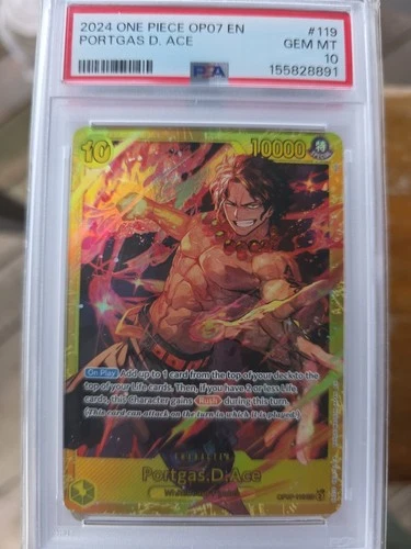 2024 One Piece OP07 Portgas D. Ace SEC #119 PSA 10 GEM MT