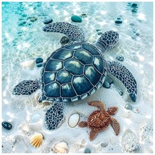 Sea Turtles Diamond Painting Kit, Diamond Art Kits for Adults, 5D Full Round ...