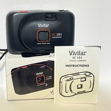 Vivitar IC101 Panorama 35mm Point Shoot Film Black Camera Focus Free