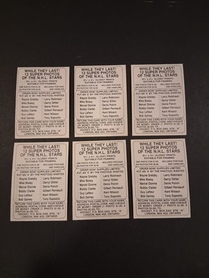 1981-82 O-Pee-Chee X6 Super Photos Of N.H.L Stars Glossy Prints Redemption READ