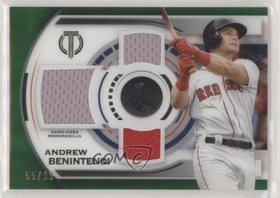 2019 Topps Tribute Triple Relics Green 55/99 Andrew Benintendi #TTR-AB 3l1