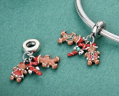925 Sterling Silver Gingerbread Man Charm Pendant For Bracelet Or Necklace
