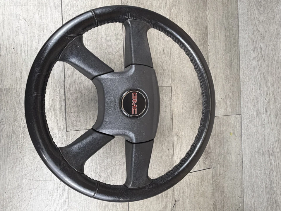 02-09 GM TrailblaZER ENVOY STEERING WHEEL 黑色皮革 无功能 二手 原始设备制造商 — 第 2/4 张图片