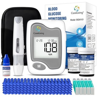 BGM101 Blood Glucose Monitor Kit, 100 Test Strips, 100 Lancets, 1 Blood Glucose 