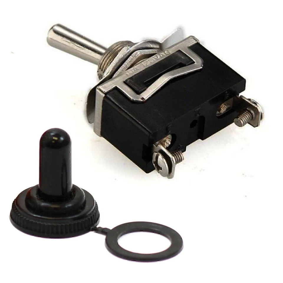5X Toggle SWITCH ON/OFF Heavy Duty 15A 250V SPST 2 Terminal Car Boat Waterproof* - Image 2 of 4