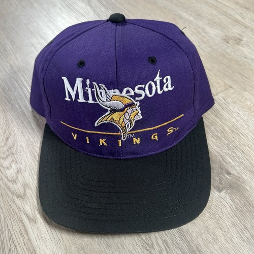 Vintage Minnesota Vikings Mütze Snapback NFL Football East Port lila schwarz Cap