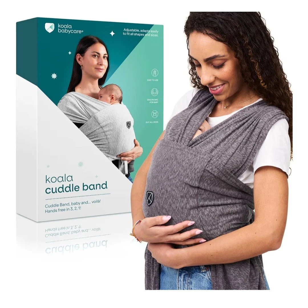Koala Babycare Cuddle Band Baby Wrap Carrier Gray One Size New Open Box