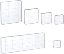 6 Pieces Acrylic Stamp Block Clear Stamping Tools Set with Grid Lines for Scrapb