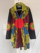 HANDMADE GREATER GOOD NETWORK NEPAL PATCHWORK FULL ZIP COAT WOMENS L