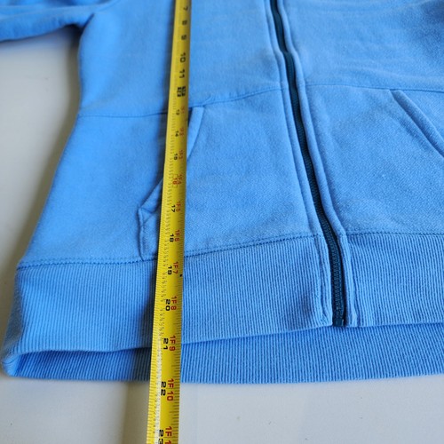 Tek Gear Girl's Long Sleeve Fleece Hoodie Full Zip Blue Sweatshirt L 10/12 - Picture 6 of 9