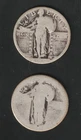 Lot 7: 2 Standing Liberty Quarters Date indiscernible. Melt Spot price $32.60