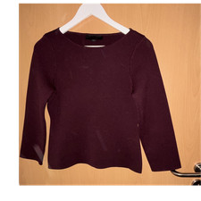 Zara Damen Strickpullover bordeaux 3/4 Ärmel...