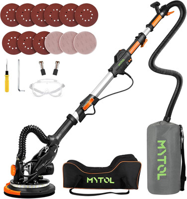 Electric Drywall Sander with Vacuum, LED Light, Variable Speed & Foldable Handle